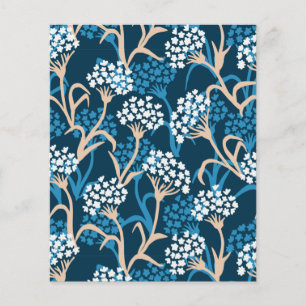 Motif de dessin de fleurs bleues