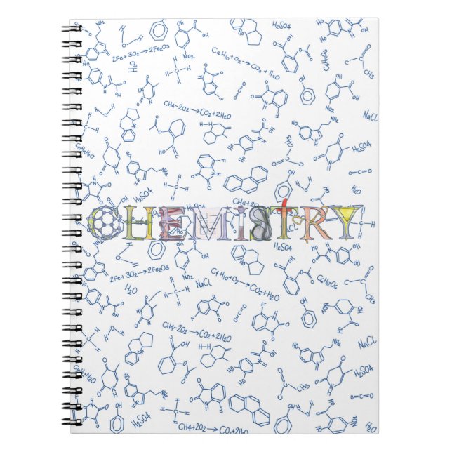 Motif de diagramme de chimie et carnet de typograp (Devant)