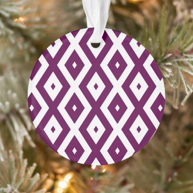 Motif de diamant blanc et violet de prune (Arbre)