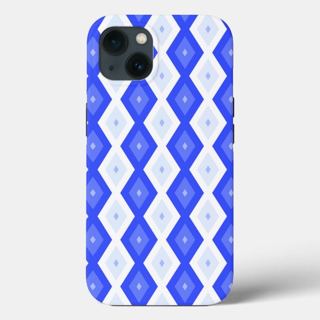 Motif de diamant bleu royal Coque-Mate coque iphon (Verso)