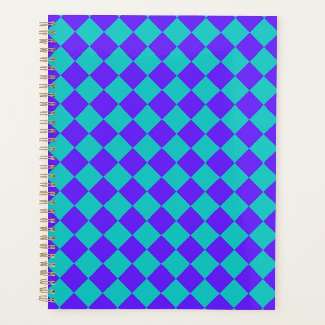 Motif de diamant de Checker Turquoise violet (Devant)