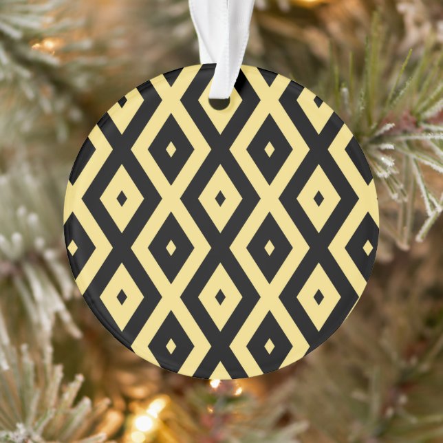 Motif de diamant jaune citron et noir (Arbre)