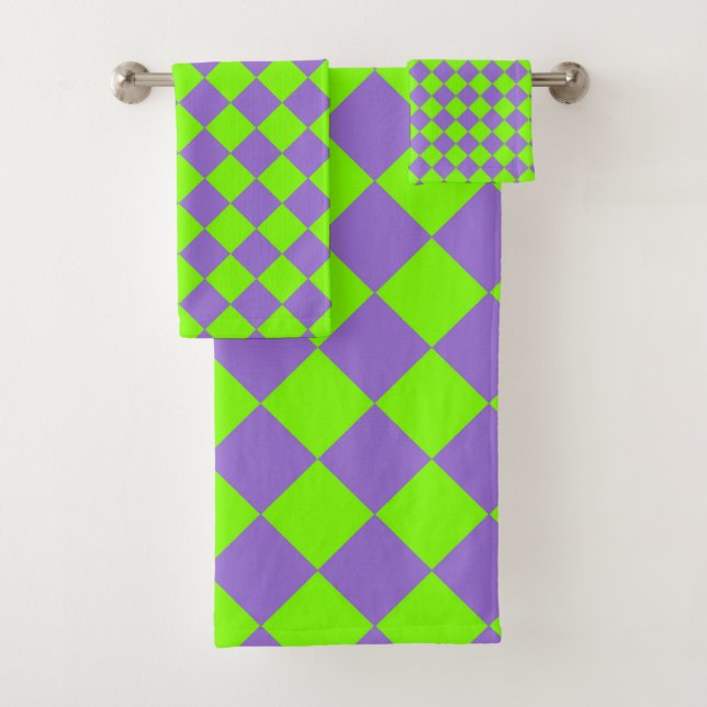 Motif de diamant Purple Green Checker (En situation)