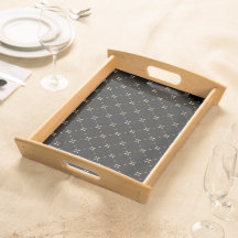 Motif de diamant sur plateau de service en bois no