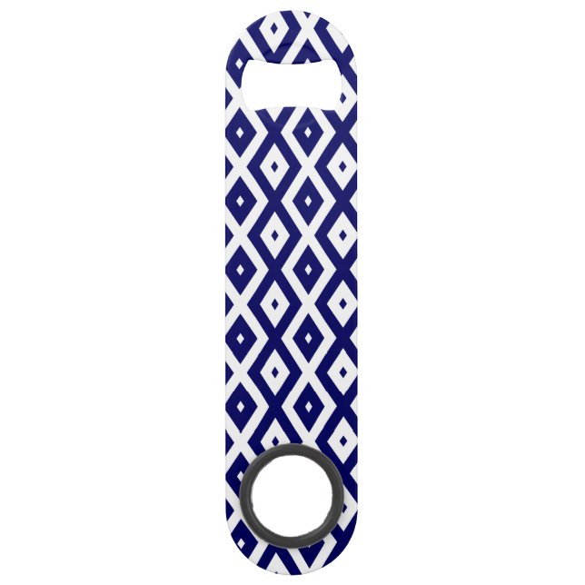 Motif de diamants bleu et blanc de la marine (Devant)