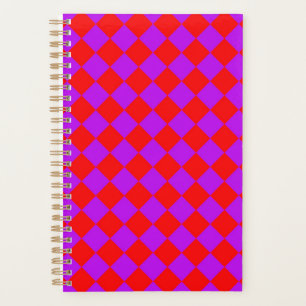 Motif de diamants de Checker rouge violet