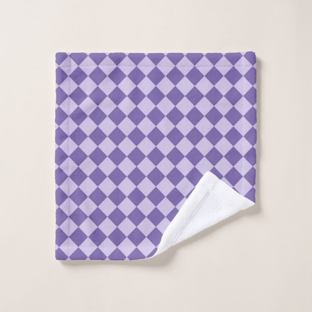 Motif de diamants de Checker Violet (Gant de toilette)