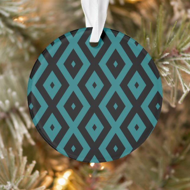 motif de diamants turquoise et noir (Arbre)