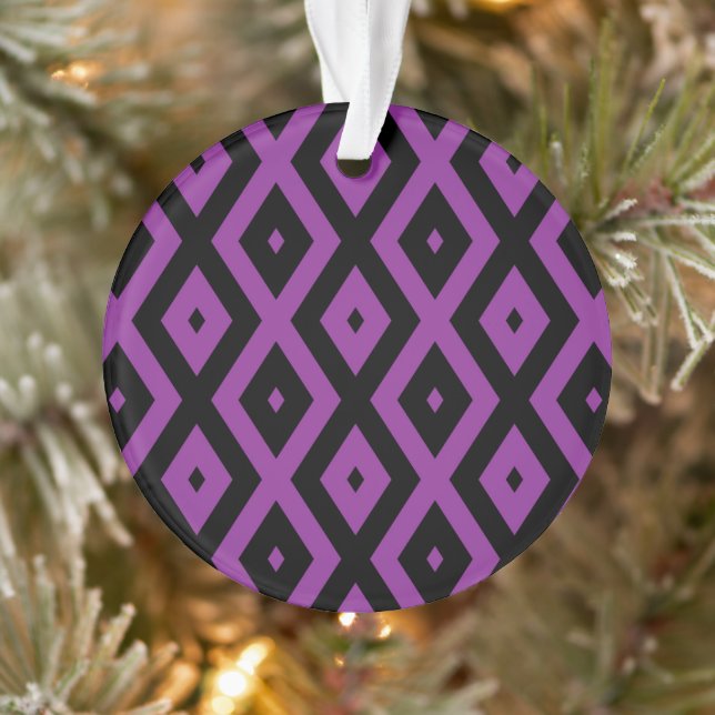 Motif de diamants violet et noir (Arbre)