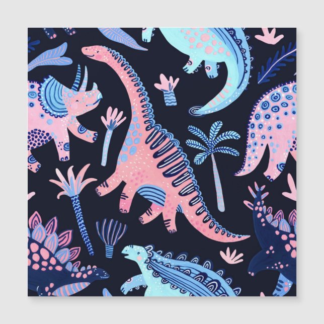 Motif de dinosaures de bande dessinée mignon. (Devant)