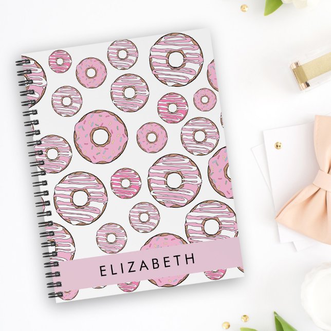 Motif De Donuts, Donuts Roses, Glace, Votre Nom (Créateur téléchargé)