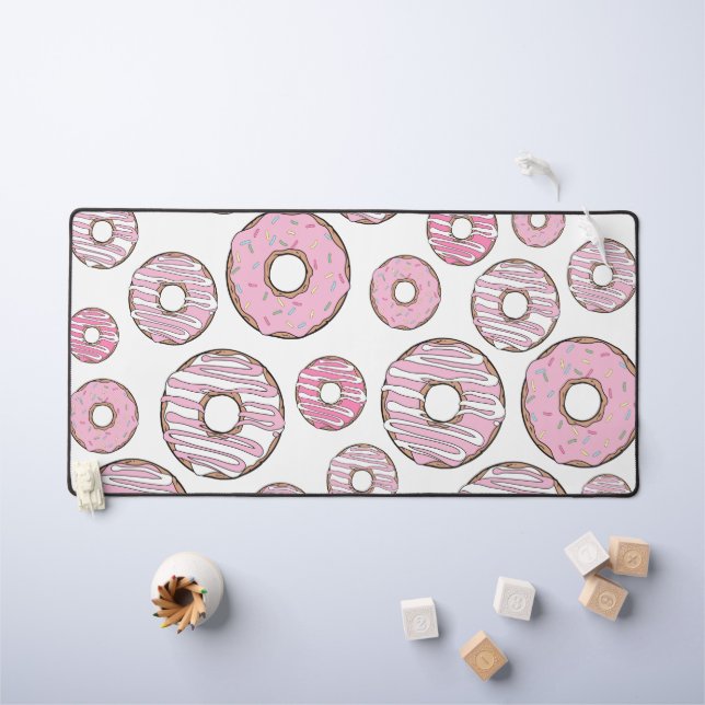Motif De Donuts, Donuts Roses, Saupoudrages (Tableau pour enfants)