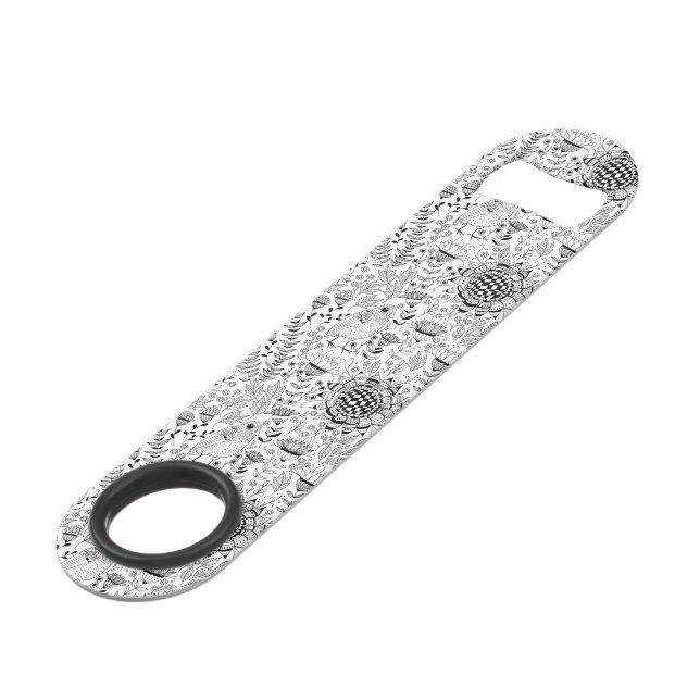 Motif de doodle d'oiseaux et de fleurs (Devant angulaire)