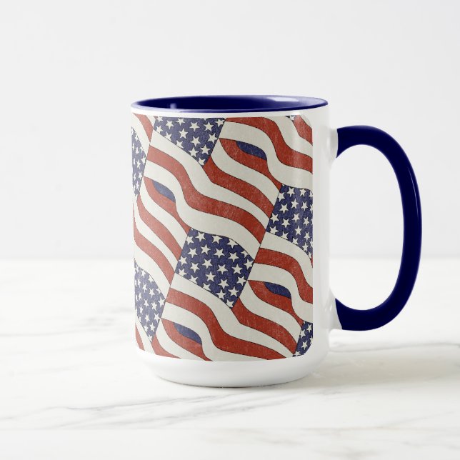 Motif de drapeau américain tasse de 15 onces (Droite)