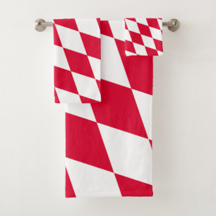 Motif de drapeau diamant Bavière rouge et blanc