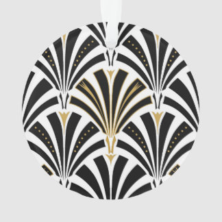 Motif de fan d'art déco - noir et blanc