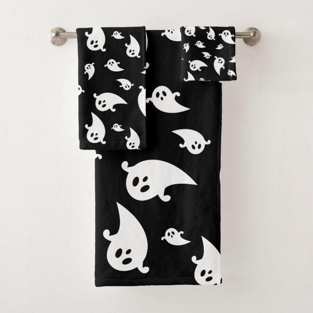 Motif de fantôme effrayant sur fond noir pour un H (En situation)