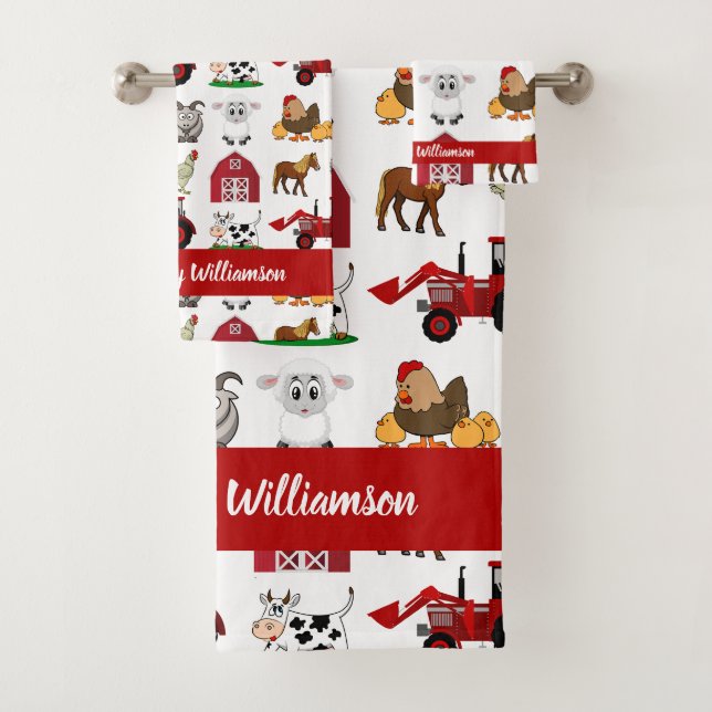 Motif de ferme mignon et moderne Animaux de la fer (En situation)