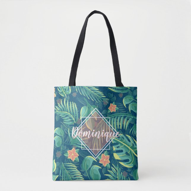 Motif de feuillage tropical Sac fourre-tout person (Devant)