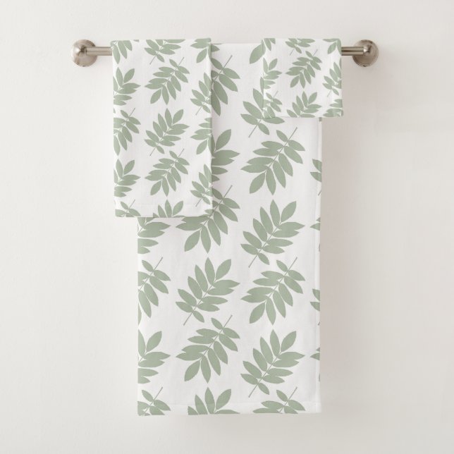 Motif de feuille âgée vert+blanc (En situation)