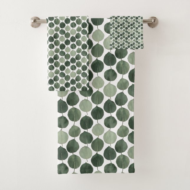 Motif de feuille d'eucalyptus vert sauge Botanique (En situation)