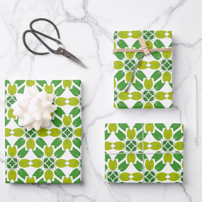 Motif de feuille, motif de feuilles, feuilles vert (Recto)