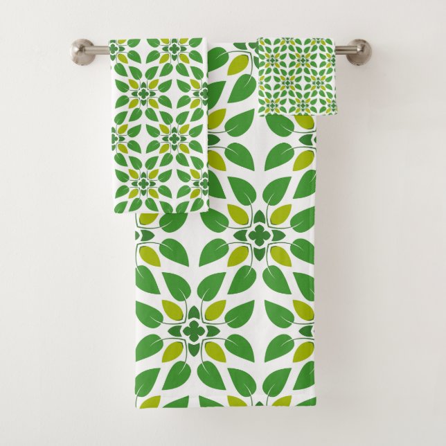 Motif de feuille, motif de feuilles, feuilles vert (En situation)
