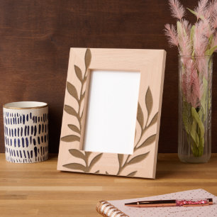 Motif de feuilles Cadre en bois de la photo Nature