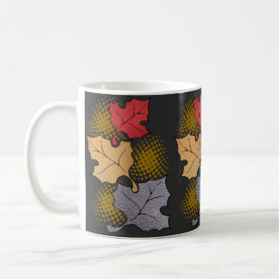 Motif de feuilles d'automne sur une tasse