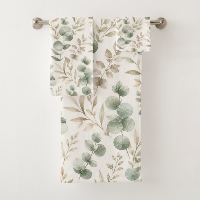 Motif de feuilles de eucalyptus vert tendre (En situation)