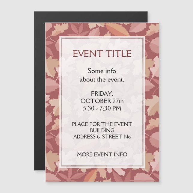 motif de feuilles de Marsala (Devant / Derrière)