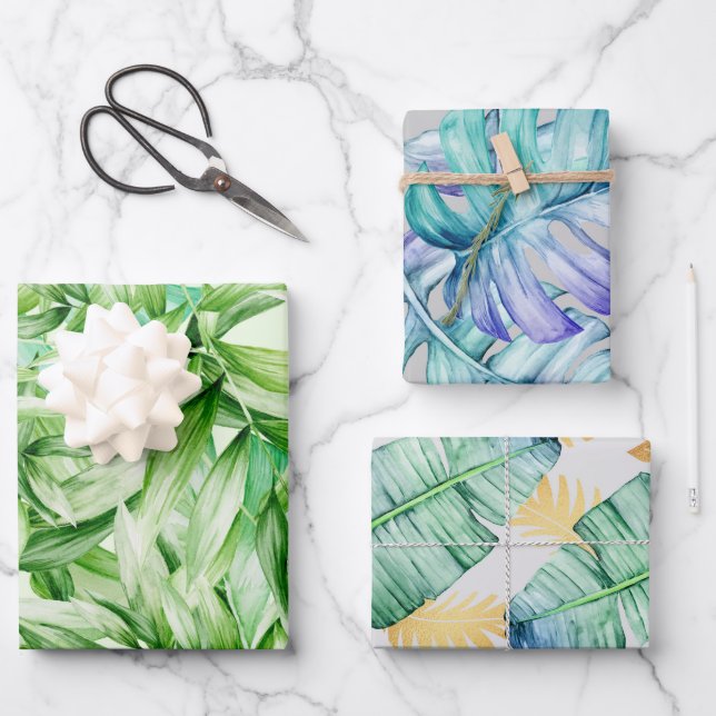 Motif de feuilles de palmier d'été tropical (Recto)