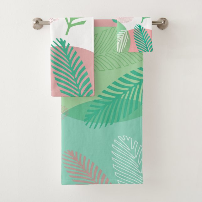 Motif de feuilles de palmier roses exotiques  (En situation)