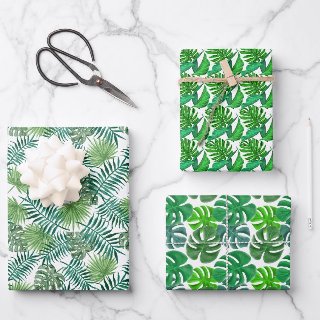 Motif de feuilles de palmier vert moderne (Recto)