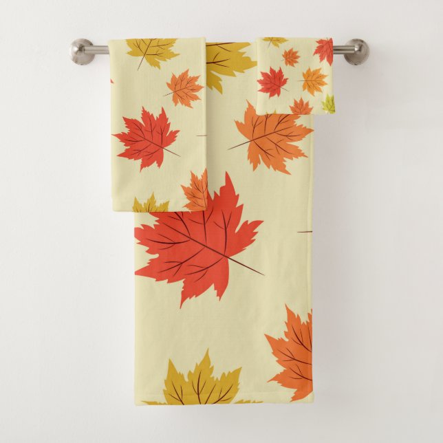 Motif de feuilles d'érable colorées d'automne  (En situation)