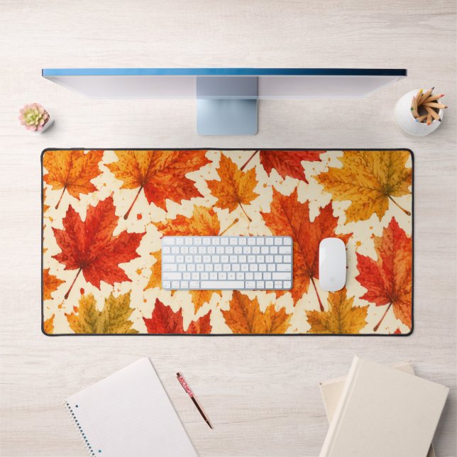 Motif de feuilles d'érable d'automne | Feuille rou (Bureau 1)