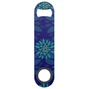 Motif de feuilles florales bleu marine et vert mod