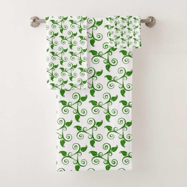 Motif de feuilles tropicales élégantes sur fond bl (En situation)