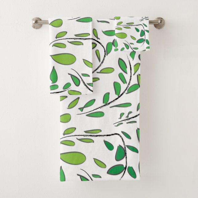 Motif de feuilles vertes aquarelle de la nature (En situation)