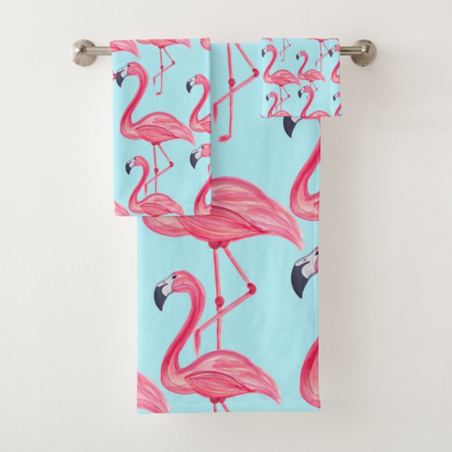 Motif de Flamant rose peint par été rose mignon (En situation)