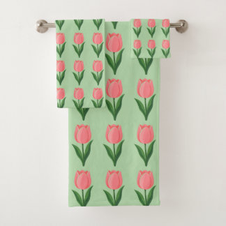 Motif de fleur de tulipe rose moderne sur fond ver