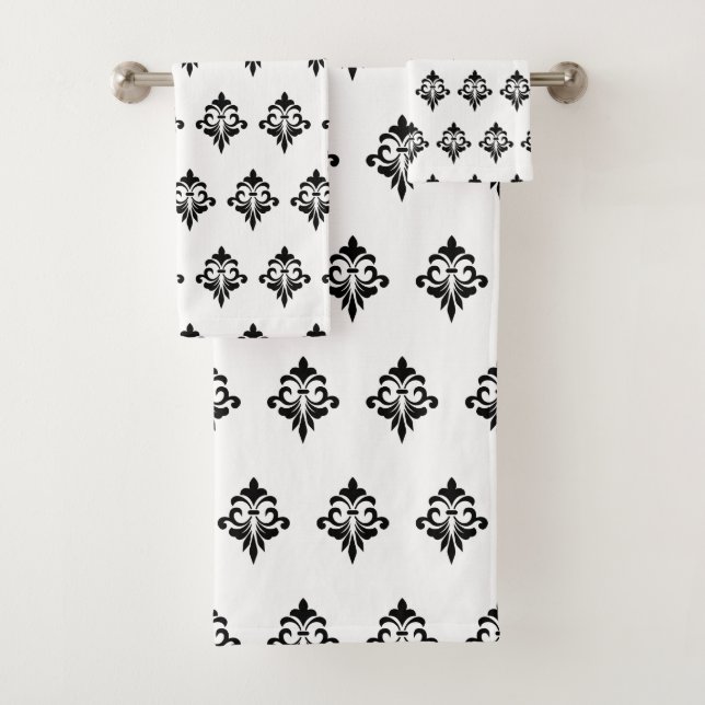 Motif de fleur élégant en noir et blanc (En situation)