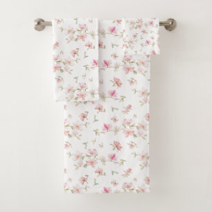 Motif de fleur rose mou d'aquarelle