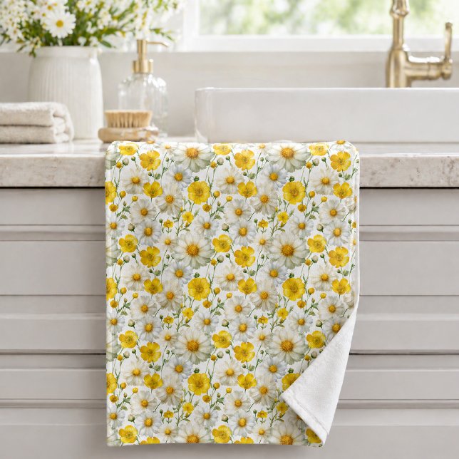 Motif de fleur sauvage à l'aquarelle jaune (Créateur téléchargé)