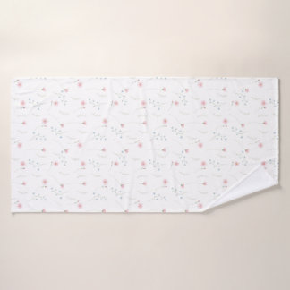 Motif de fleur sauvage à l'aquarelle rose bleu