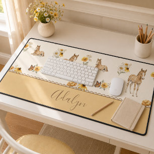 Motif de fleur sauvage de cheval orange au nom mon