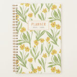 Motif de Fleur sauvage Jaune<br><div class="desc">Ce planificateur de carnet à spirale est muni d'un couvercle crème avec un motif de tiges fleurs sauvages jaunes texturées et illustrées. Le texte simple et moderne est facile à personnaliser et n'oubliez pas de modifier le texte "retour si trouvé" sur la couverture arrière juste en coque votre planificateur se...</div>