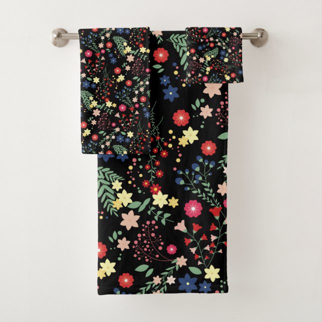 Motif de Fleur sauvage Vintage Noir (En situation)