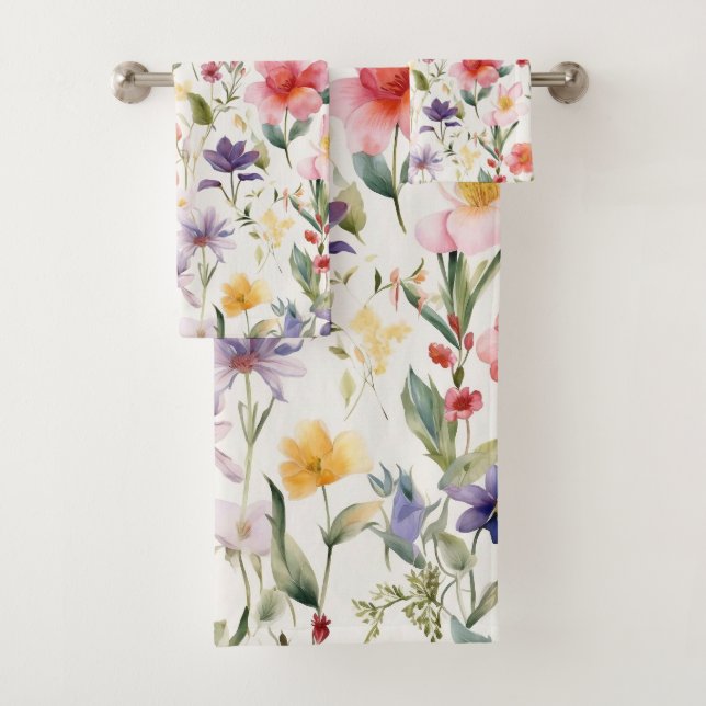 Motif de fleurs à l'aquarelle sans couture (En situation)