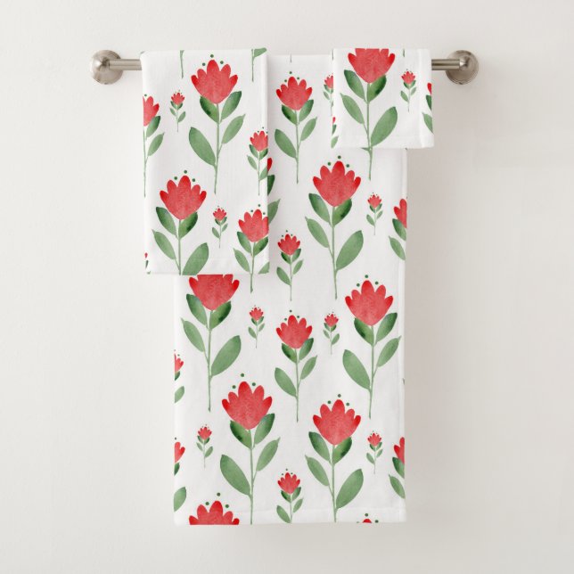Motif de fleurs Abstrait couleur rouge (En situation)